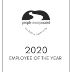 Award certificate with People Incorporated logo, the slogan The Path to Opportunity, and the text 2020 Employee of the Year centered on a white background.